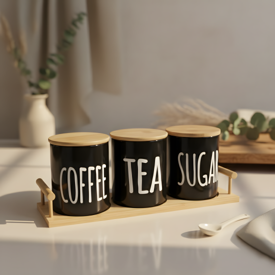 Porcelain Spice Jar Set - 3 Pcs